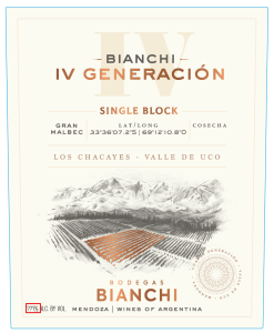Bianchi IV Generación Gran Malbec – Label – Non-Vintage