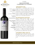 2018 Elsa Bianchi Cabernet Sauvignon – Fact Sheet