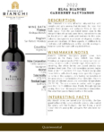 2022 Elsa Bianchi Cabernet Sauvignon – Fact Sheet