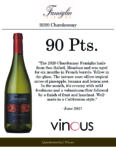 2020 Famiglia Bianchi Chardonnay – 90 points, Vinous – Accolade Sell Sheet