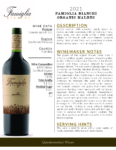 2021 Famiglia Bianchi Malbec, Made with Organic Grapes – Fact Sheet