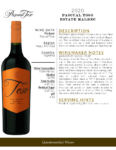 2020 Pascual Toso Estate Malbec – Fact Sheet