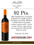 2021 Pascual Toso Estate Malbec – 92 points, James Suckling – Accolade Sheet