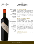 2021 Pascual Toso Ultra Premium Finca Pedregal – Fact Sheet