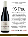 2019 André Brunel Côtes du Rhône Villages Cuvée Sabrine – 93 points, James Suckling – Accolade Sell Sheet