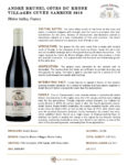 2019 André Brunel Côtes du Rhône Villages Cuvée Sabrine – Fact Sheet
