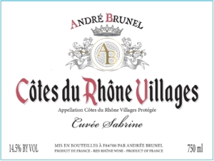 André Brunel Côtes du Rhône Villages Cuvée Sabrine – Front Label – Non-Vintage
