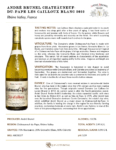 2022 André Brunel Châteauneuf-du-Pape Les Cailloux Blanc – Fact Sheet