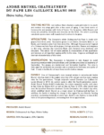 2023 André Brunel Châteauneuf-du-Pape Les Cailloux Blanc – Fact Sheet