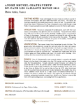 2018 André Brunel Châteauneuf-du-Pape Les Cailloux Rouge – Fact Sheet