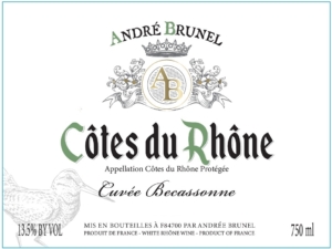 André Brunel Côtes du Rhône Cuvée Becassonne – Front Label – Non-Vintage