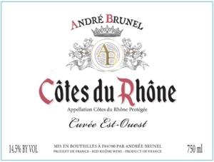 André Brunel Côtes du Rhône Cuvée Est-Ouest – Front Label – 2022 & Before