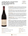 2019 André Brunel Châteauneuf-du-Pape Les Cailloux Cuvée Centenaire – Fact Sheet