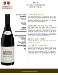 2018 Georges Duboeuf Chateau de Nervers Brouilly – Fact Sheet