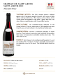 2022 Georges Duboeuf Château de Saint-Amour – Fact Sheet