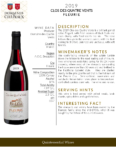 2019 Georges Duboeuf Clos des Quatre Vents Fleurie – Fact Sheet