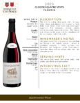 2020 Georges Duboeuf Clos des Quatre Vents Fleurie – Fact Sheet