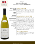 2020 Georges Duboeuf Domaine Béranger Pouilly-Fuissé Premier Cru – Fact Sheet