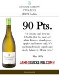 2022 Domaine Carrion Chablis – 90 points, James Suckling – Accolade Sell Sheet