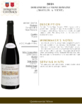 2018 Georges Duboeuf Domaine de La Vigne Romaine Moulin-Á-Vent – Fact Sheet