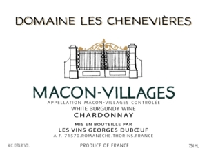 Georges Duboeuf Domaine les Chenevières Mâcon-Villages – Front Label – Non-Vintage