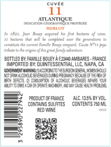 Famille Bouey Cuvée 11 – Back Label – Non-Vintage