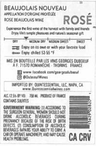 Georges Duboeuf Beaujolais Nouveau Rosé – Back Label – Non-Vintage