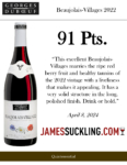2022 Georges Duboeuf Beaujolais-Villages – 91 points, James Suckling – Accolade Sell Sheet