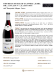 2022 Georges Duboeuf Beaujolais-Villages – Fact Sheet