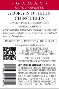 Georges Duboeuf Chiroubles – Back Label – Non-Vintage