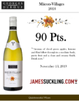 2018 Georges Duboeuf Mâcon-Villages Blanc – 90 points, James Suckling – Accolade Sell Sheet