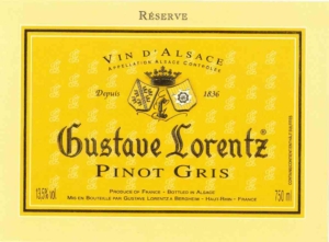 Gustave Lorentz Pinot Gris Reserve – Front Label – Non-Vintage