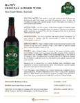 Mack’s Original Ginger Beer – Fact Sheet