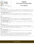 Matetic Vineyards EQ ‘Coastal’ Sauvignon Blanc – Press Highlights