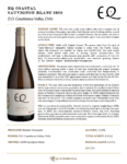 2023 Matetic Vineyards EQ ‘Coastal’ Sauvignon Blanc – Fact Sheet
