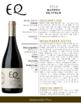 2016 Matetic Vineyards EQ ‘Cool Climate’ Syrah – Fact Sheet
