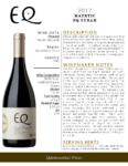 2017 Matetic Vineyards EQ ‘Cool Climate’ Syrah – Fact Sheet