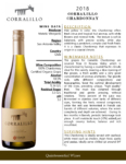 2018 Matetic Vineyards Corralillo Chardonnay – Fact Sheet