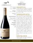 2016 Matetic Vineyards Corralillo Pinot Noir – Fact Sheet