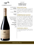 2018 Matetic Vineyards Corralillo Pinot Noir – Fact Sheet