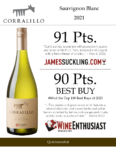 2021 Matetic Vineyards Corralillo Sauvignon Blanc – Accolades Sell Sheet