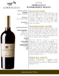 2018 Matetic Vineyards Corralillo Winemaker’s Blend – Fact Sheet