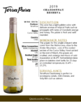 2019 TerraPura Reserva Chardonnay – Fact Sheet