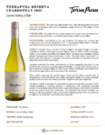 2023 TerraPura Reserva Chardonnay – Fact Sheet