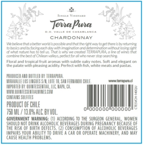 TerraPura Reserva Chardonnay – Back Label – Non-Vintage