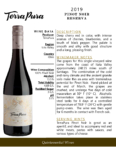 2019 TerraPura Reserva Pinot Noir – Fact Sheet