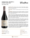 2022 TerraPura Reserva Pinot Noir – Fact Sheet