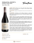 2023 TerraPura Reserva Pinot Noir – Fact Sheet