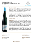 2023 Villa Huesgen By The Glass Riesling – Fact Sheet