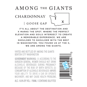 Among the Giants Chardonnay – Back Label – Non-Vintage